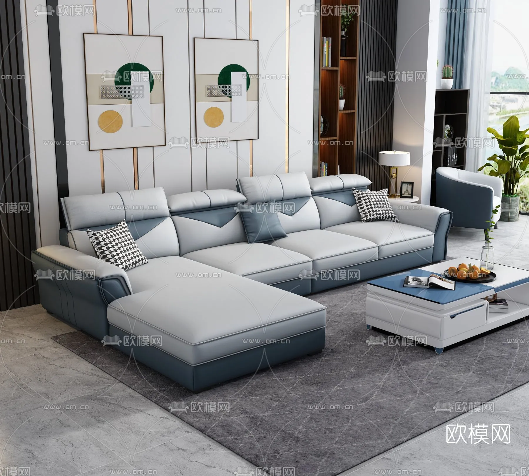 FURNITURE – SOFA – 3D Model For Interior Design – 11097