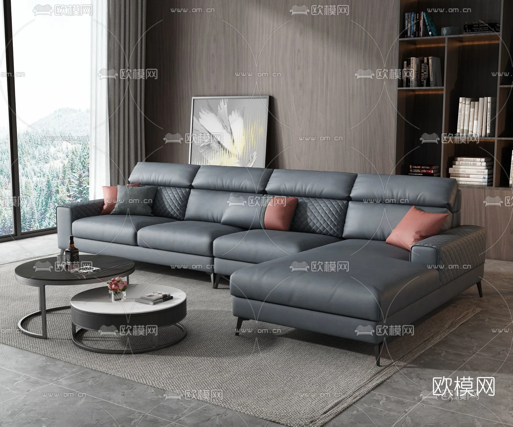 FURNITURE – SOFA – 3D Model For Interior Design – 11098