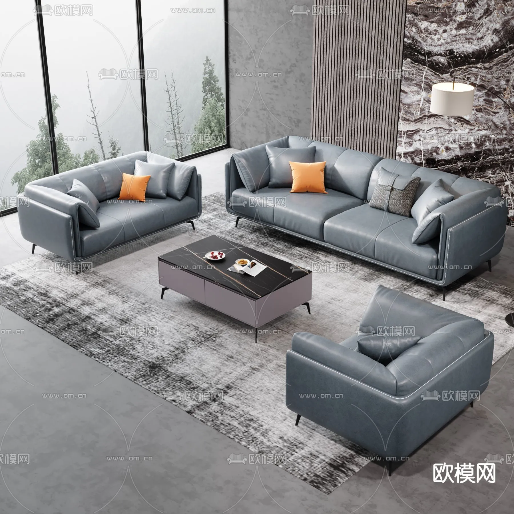 FURNITURE – SOFA – 3D Model For Interior Design – 11104