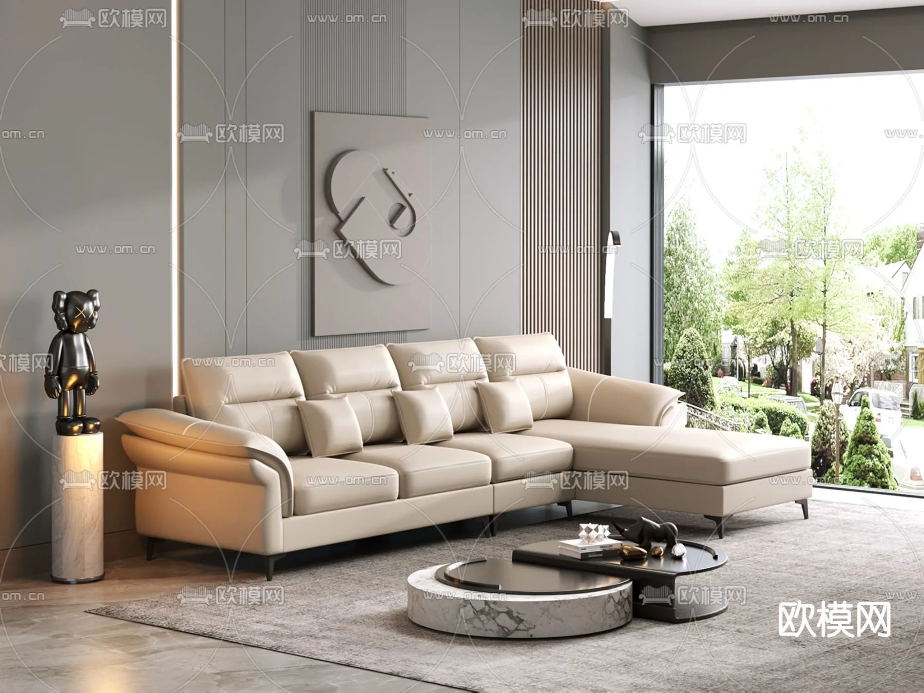 FURNITURE – SOFA – 3D Model For Interior Design – 11124