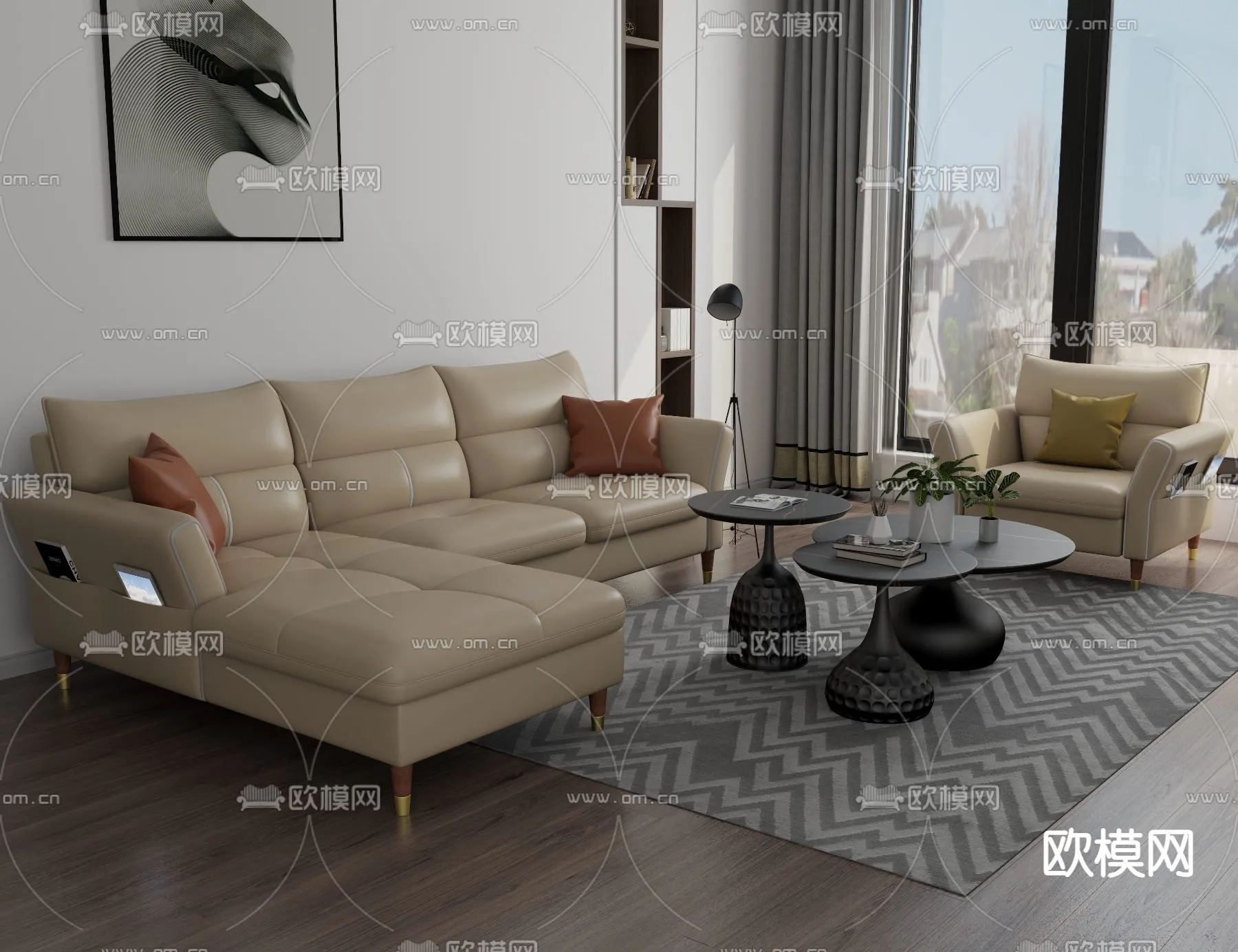 FURNITURE – SOFA – 3D Model For Interior Design – 11140