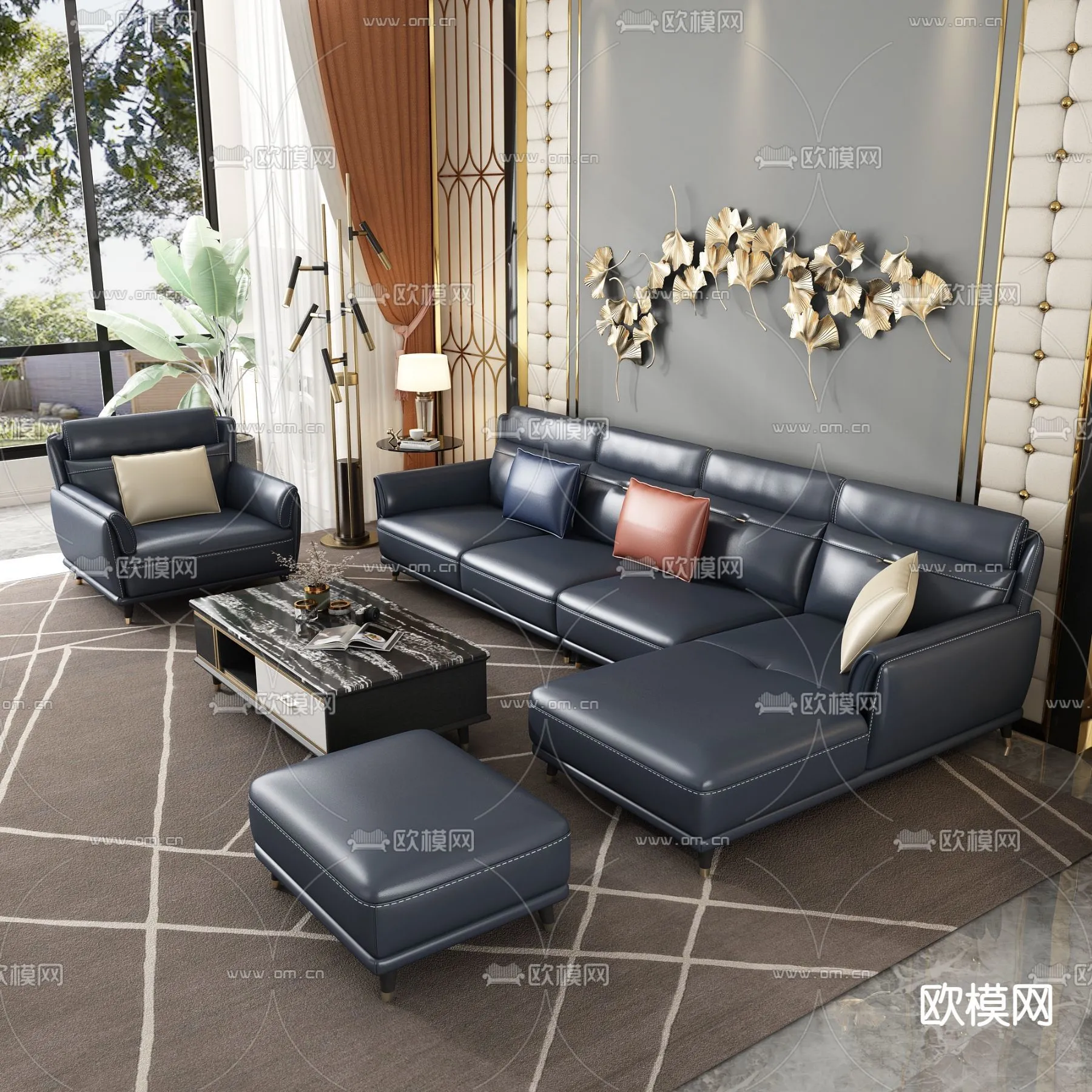 FURNITURE – SOFA – 3D Model For Interior Design – 11141