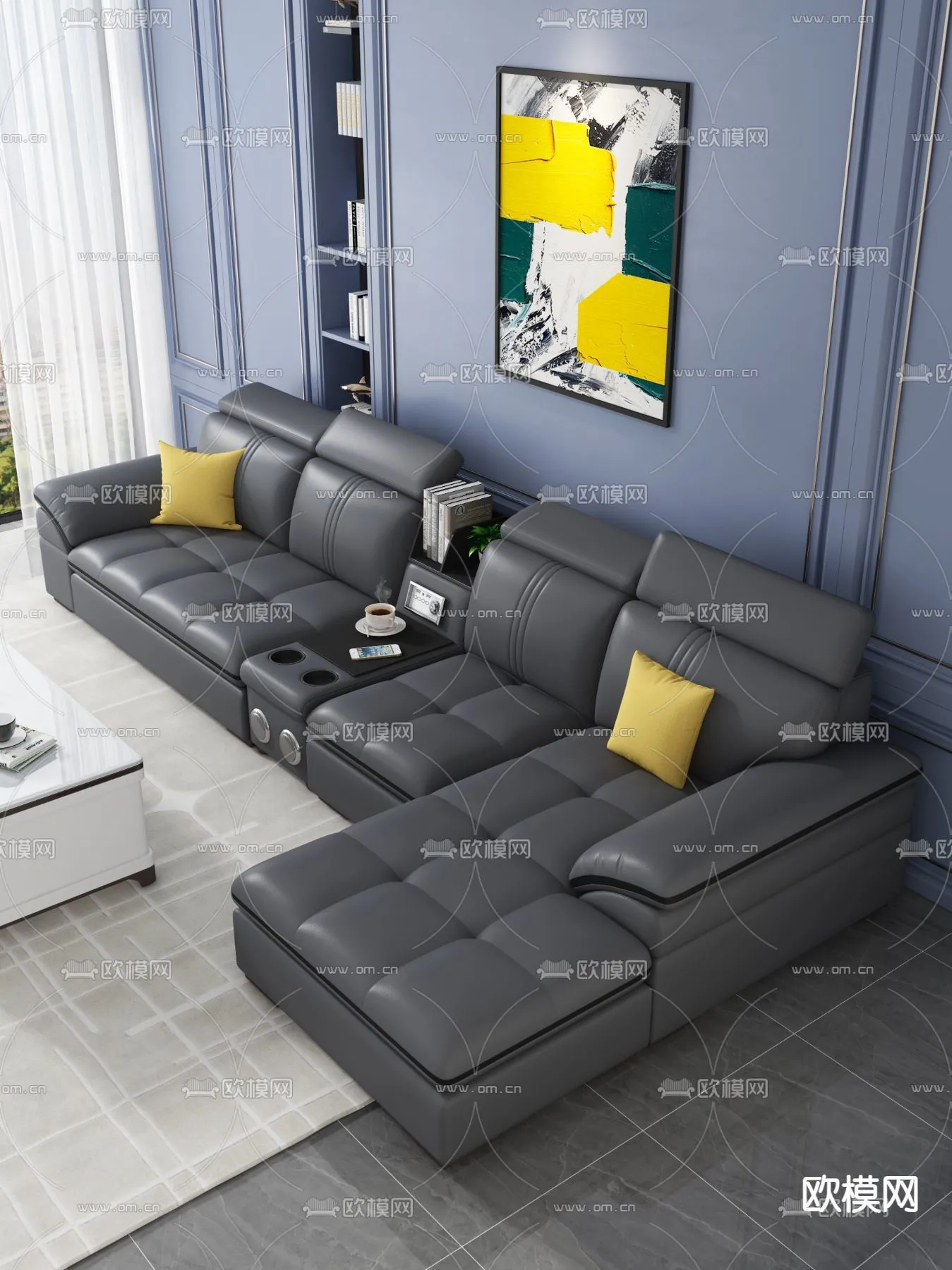 FURNITURE – SOFA – 3D Model For Interior Design – 11143