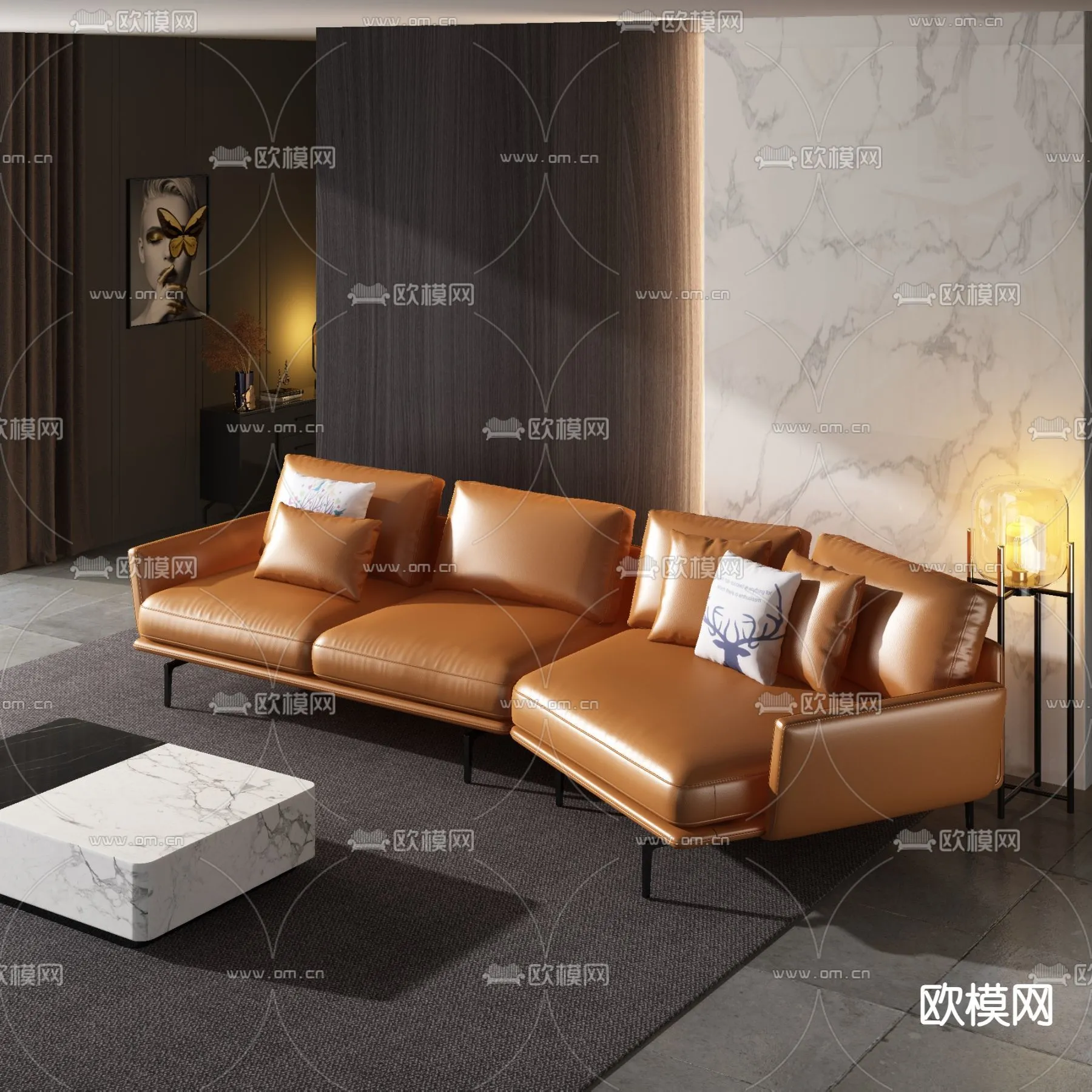 FURNITURE – SOFA – 3D Model For Interior Design – 11144