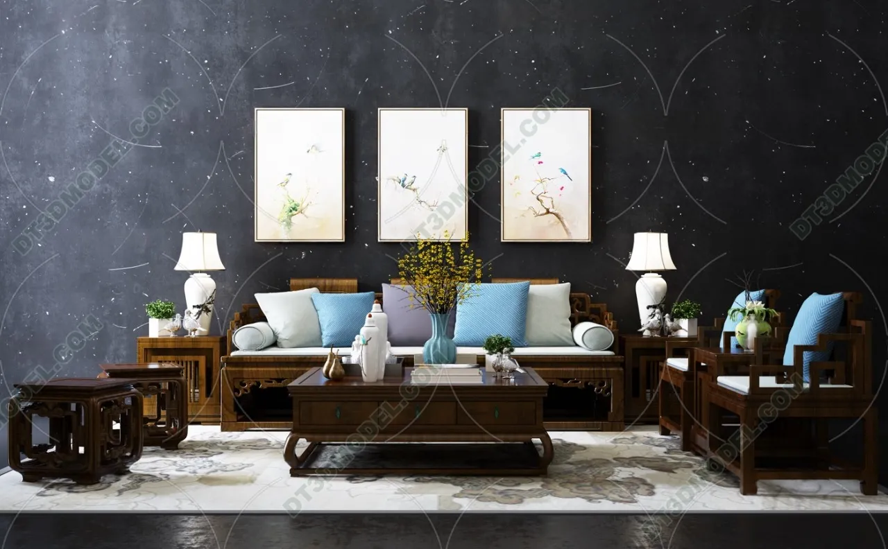 FURNITURE – SOFA – 3D Model For Interior Design – 11174