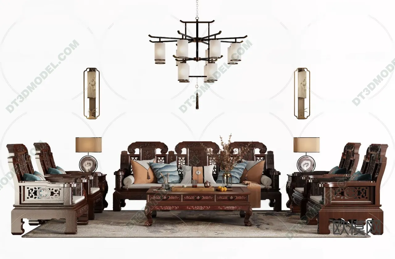 FURNITURE – SOFA – 3D Model For Interior Design – 11184