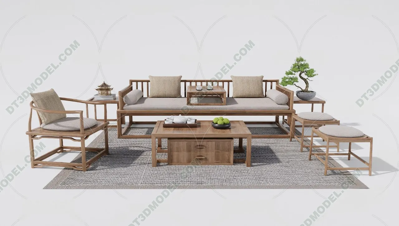 FURNITURE – SOFA – 3D Model For Interior Design – 11197