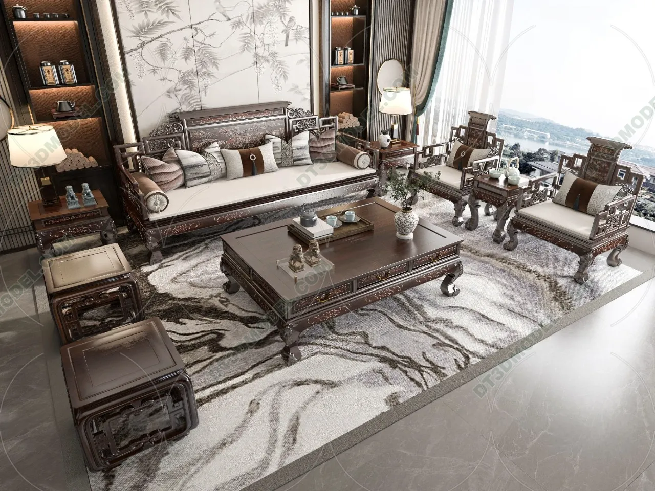 FURNITURE – SOFA – 3D Model For Interior Design – 11201