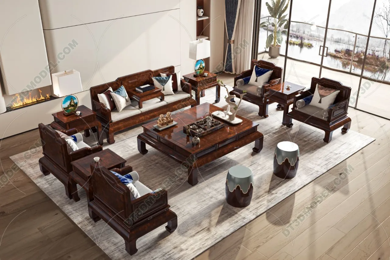 FURNITURE – SOFA – 3D Model For Interior Design – 11205