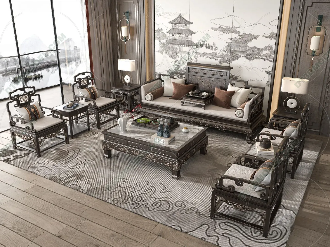 FURNITURE – SOFA – 3D Model For Interior Design – 11211