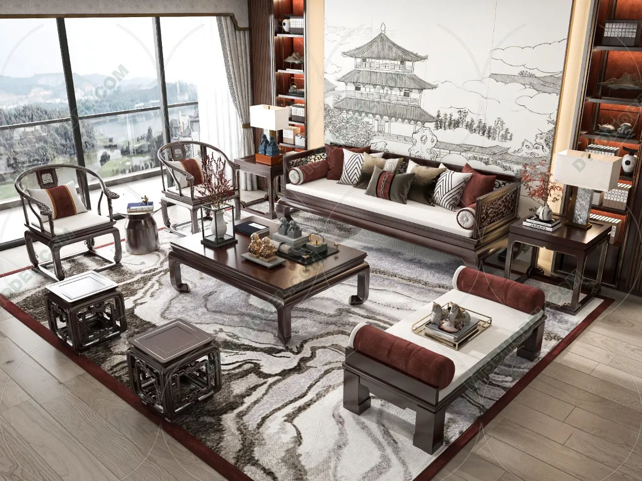 FURNITURE – SOFA – 3D Model For Interior Design – 11213