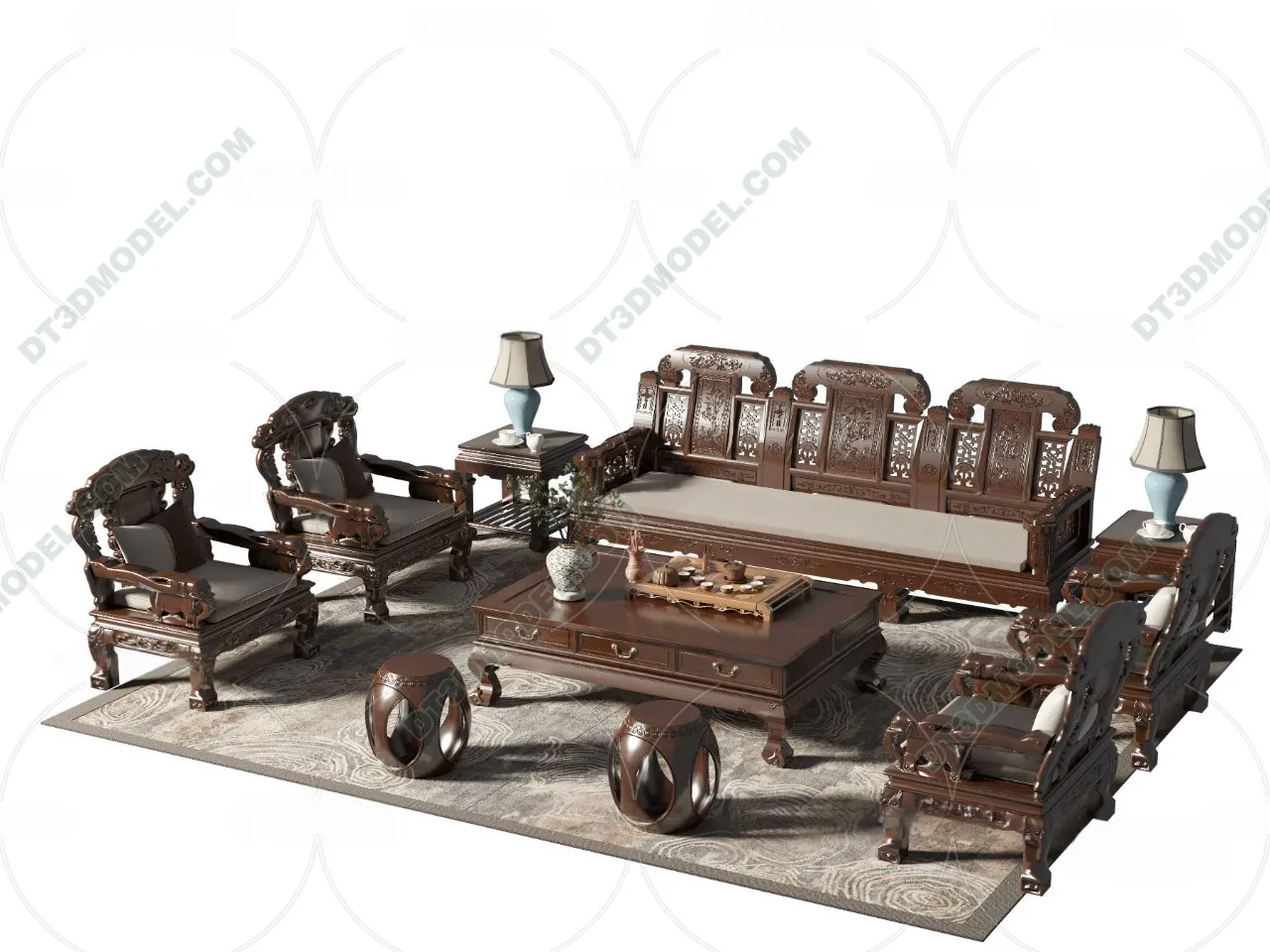 FURNITURE – SOFA – 3D Model For Interior Design – 11215