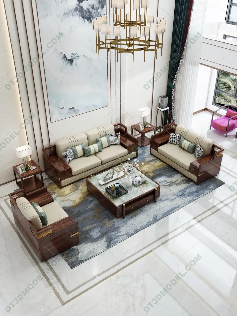 FURNITURE – SOFA – 3D Model For Interior Design – 11224