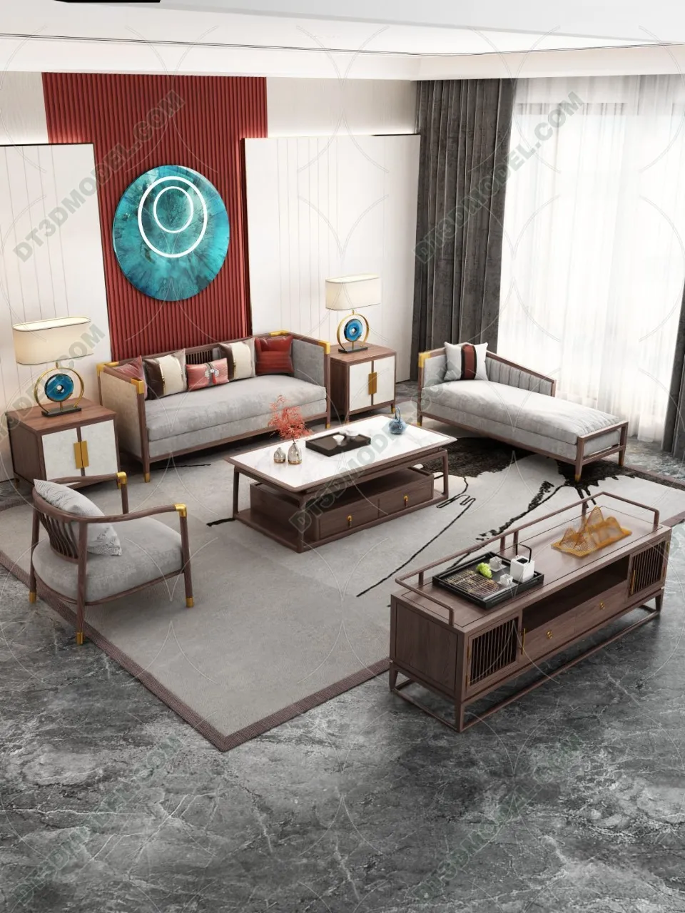 FURNITURE – SOFA – 3D Model For Interior Design – 11230