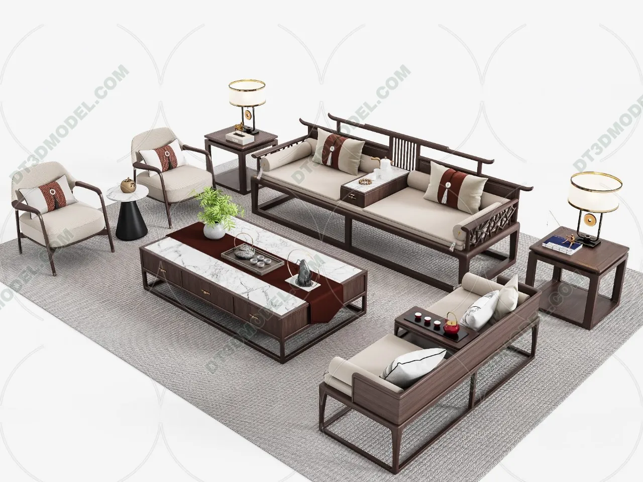 FURNITURE – SOFA – 3D Model For Interior Design – 11234