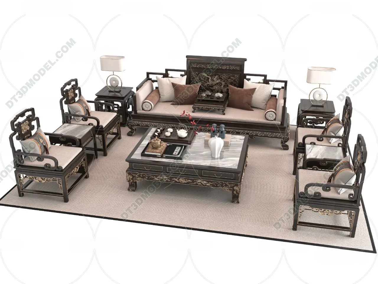 FURNITURE – SOFA – 3D Model For Interior Design – 11240