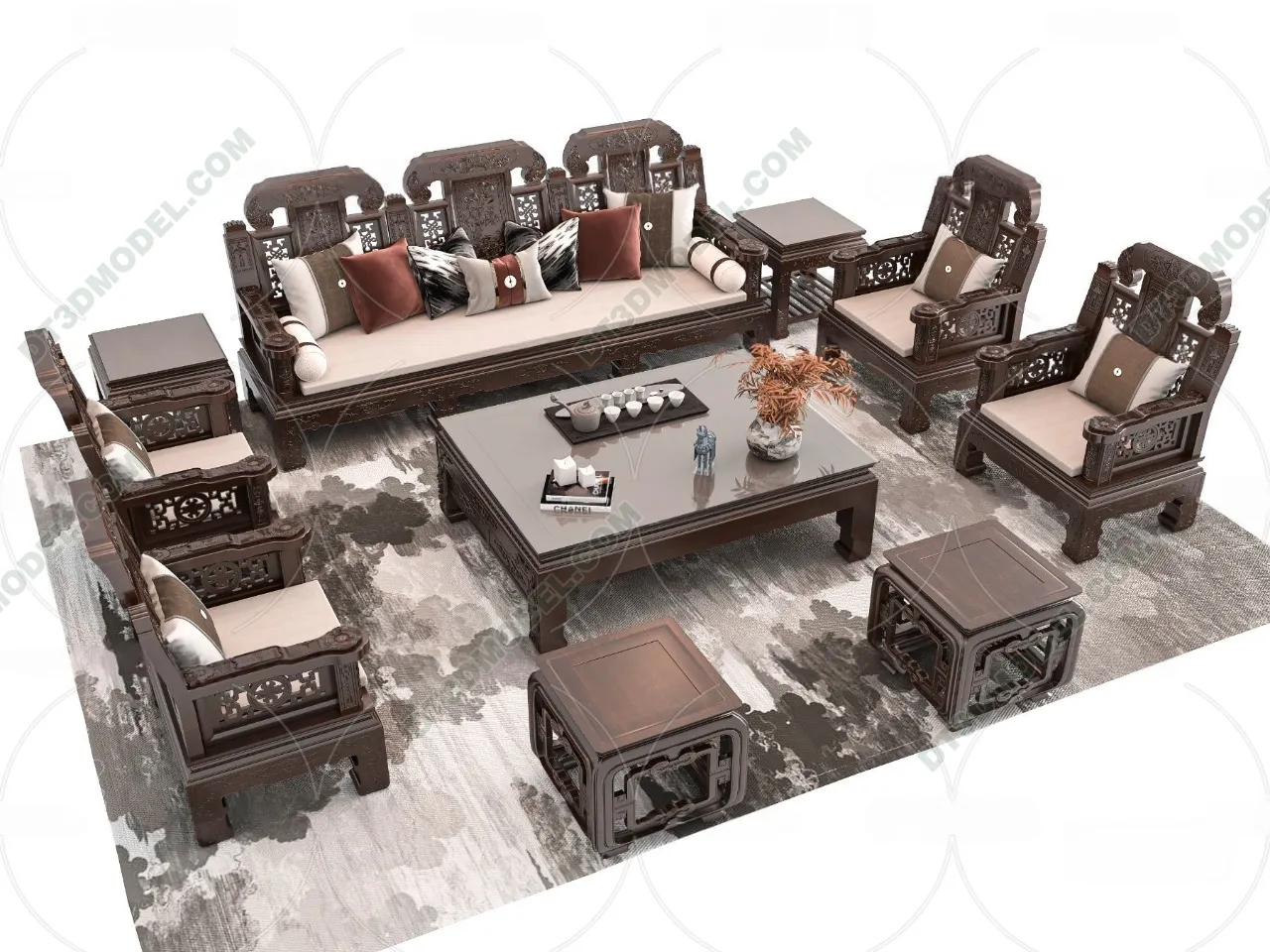 FURNITURE – SOFA – 3D Model For Interior Design – 11241