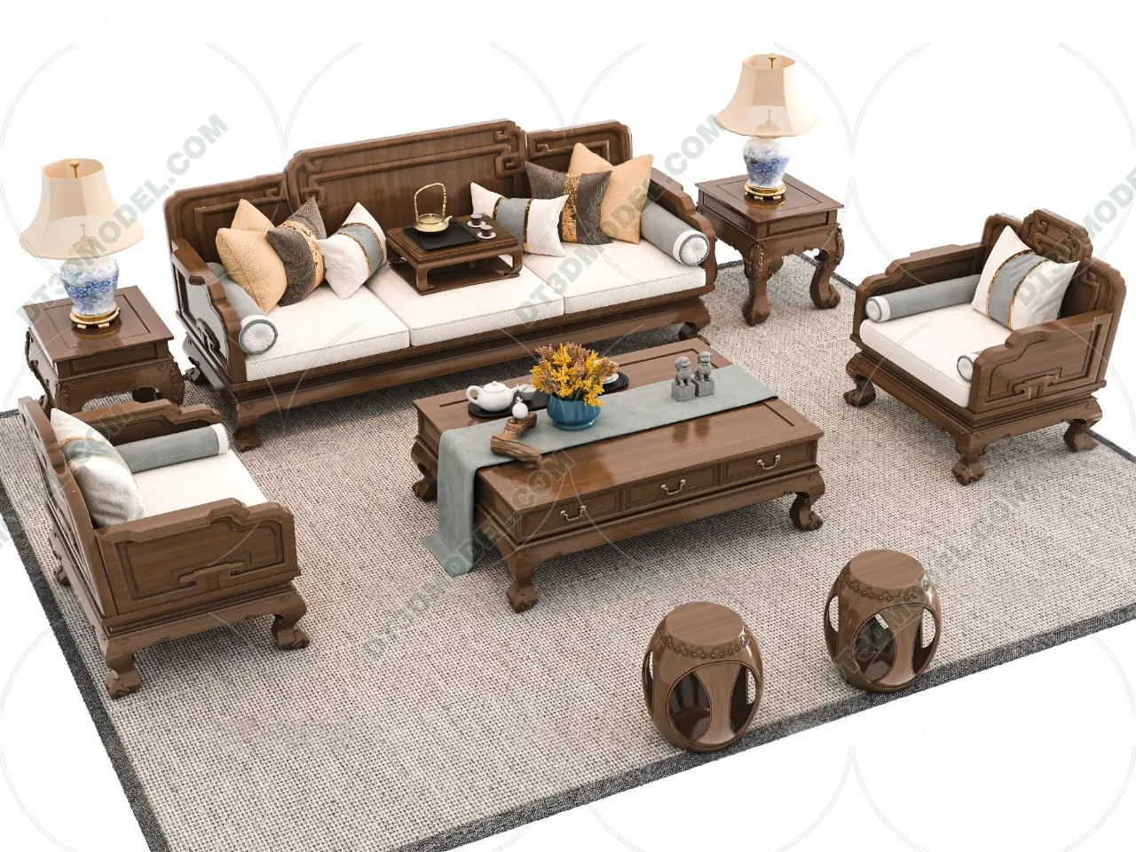 FURNITURE – SOFA – 3D Model For Interior Design – 11245