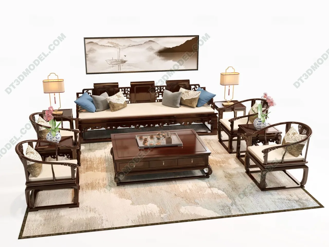 FURNITURE – SOFA – 3D Model For Interior Design – 11253