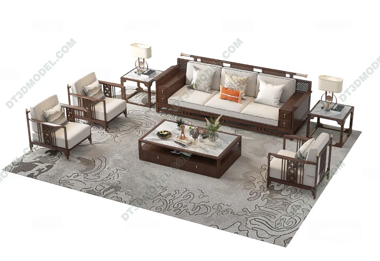 FURNITURE – SOFA – 3D Model For Interior Design – 11264