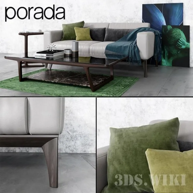 furniture – Sofa and tables Porada 3ds Max