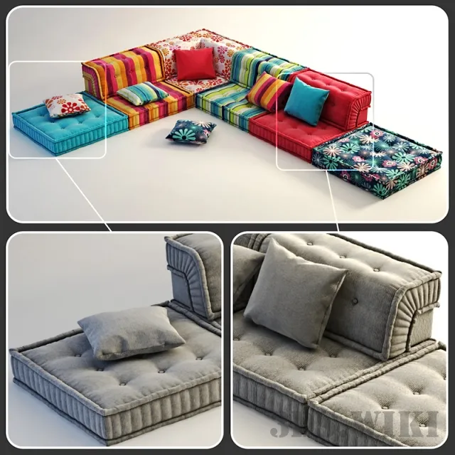 furniture – Sofa Mah Jong Missoni Home by Roche Bobois 3ds Max