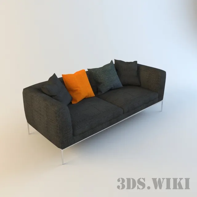 furniture – Soft sofa with metal legs 3ds Max