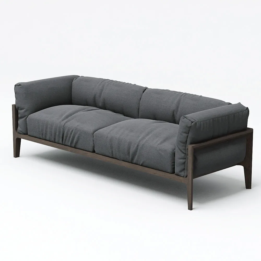furniture – Soft two-seater sofa with a wooden frame 3ds Max