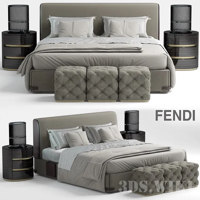 furniture – Soho bed by Fendi Casa 3ds Max