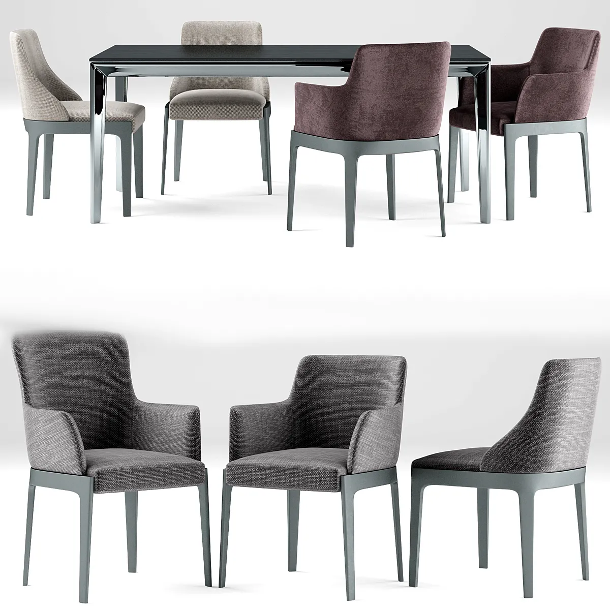 furniture – Sophie tables with chairs 3 3ds Max
