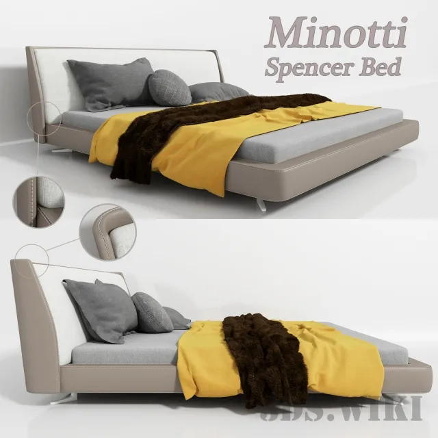 furniture – Spencer bed “Minotti” factory 3ds Max