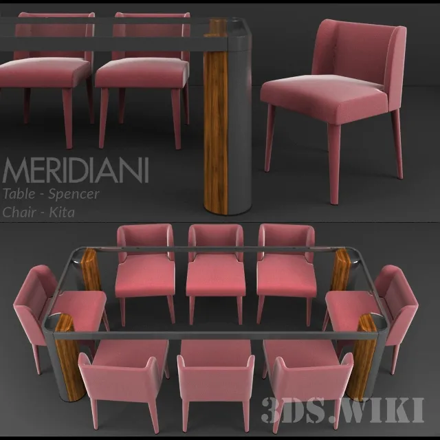 furniture – Spencer Spencer dining table and Kita chairs 3ds Max