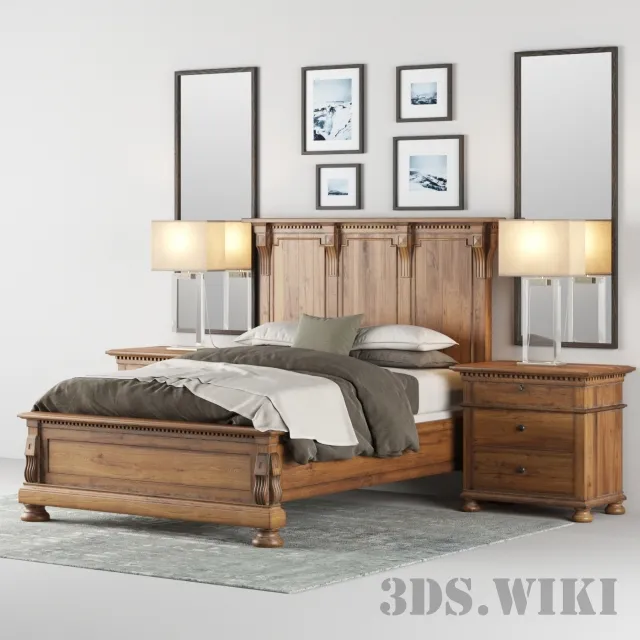 furniture – ST.JAMES PANEL BED 3ds Max