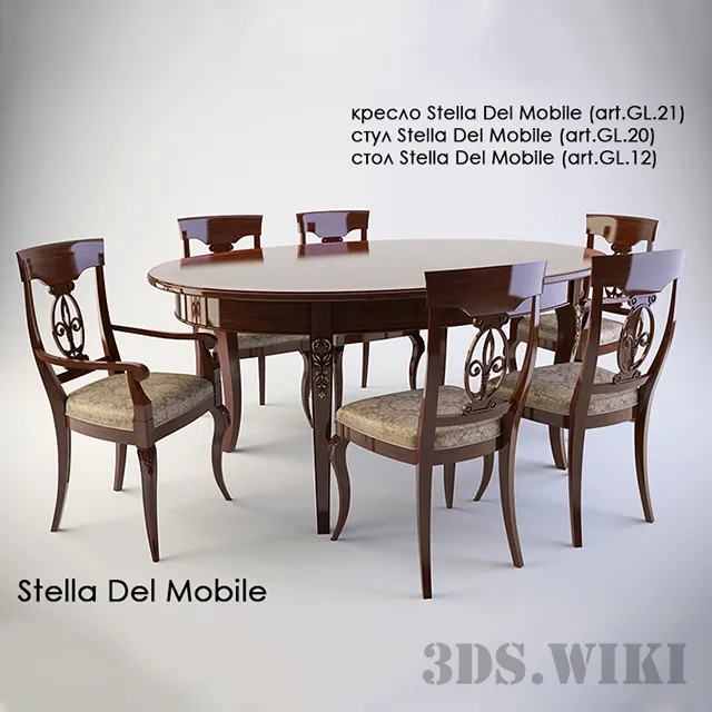 furniture – Stella Del Mobile table and chairs 3ds Max