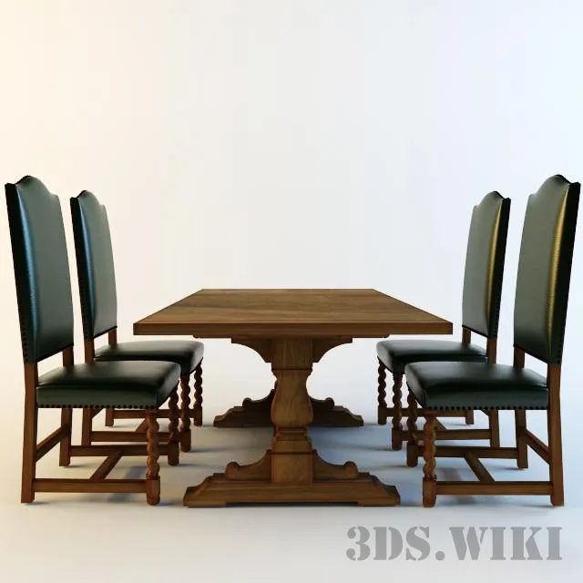 furniture – Stikley table and chairs 3ds Max
