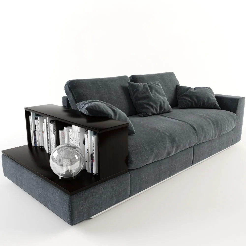 furniture – Stylish sofa with bookshelf 3ds Max