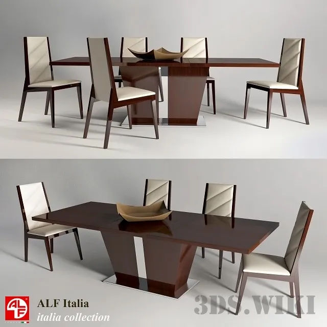 furniture – Table and Chair Alf Italia – Italian set 3ds Max