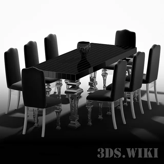 furniture – Table and Chair Cornelio Cappellinii – Tavolo 900A + Сedia Neoclassika 3ds Max