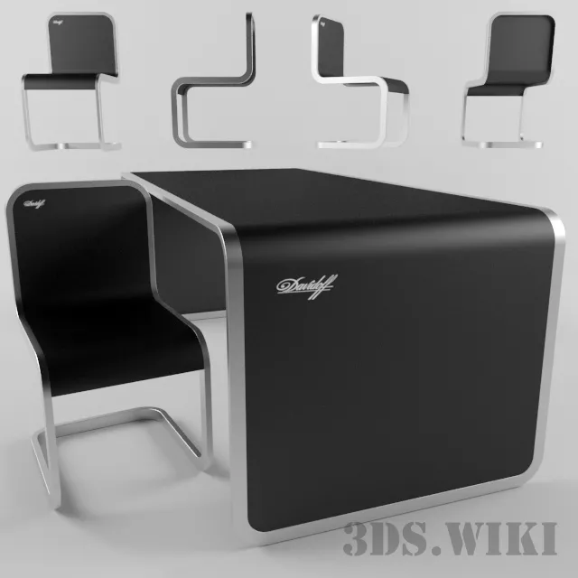 furniture – Table and chair Davidoff 3ds Max