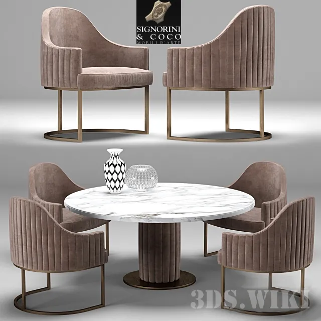 furniture – Table and Chair Isabel-Byron Signorini & Coco 3ds Max