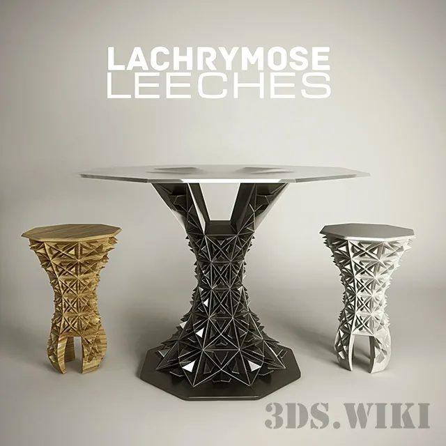 furniture – Table and Chair Lachrymose Leeches Set 3ds Max