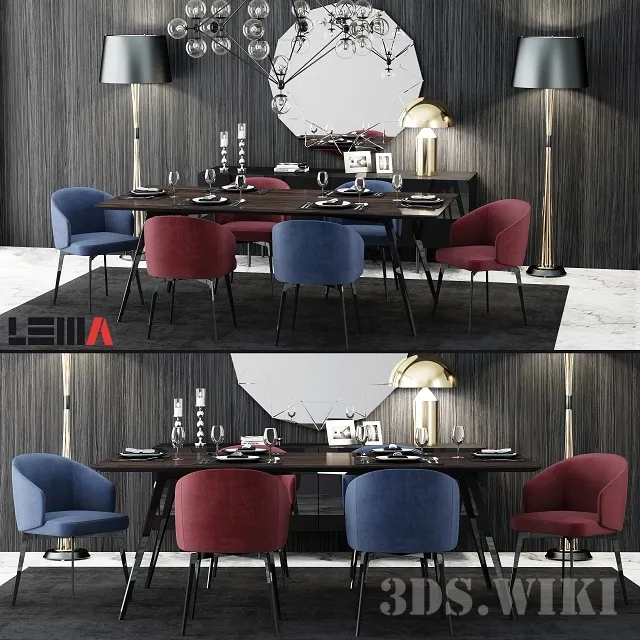 furniture – Table and Chair Lema BEA in the Decor Room 3ds Max
