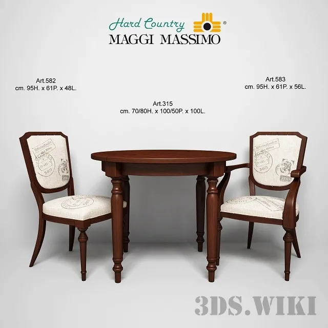 furniture – Table and Chair Maggi Massimo Art.315 and Art.383 3ds Max