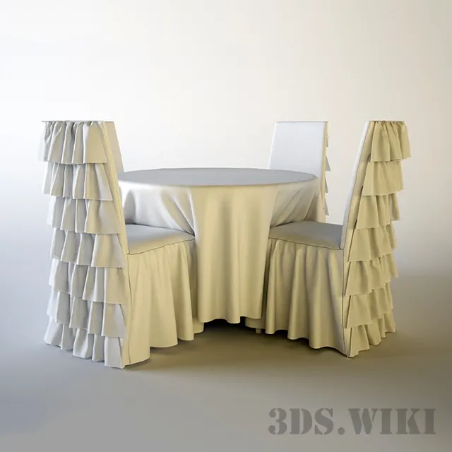 furniture – Table and chair with cover 3ds Max