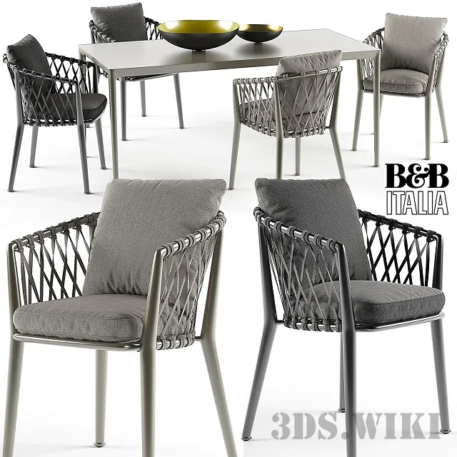 furniture – Table and chairs Erica B&B Italia 3ds Max