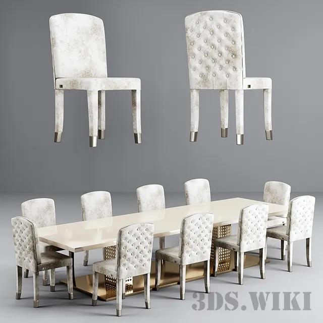 furniture – Table and Chairs Fendi Casa Bernini Emerald – Alba Chair 3ds Max