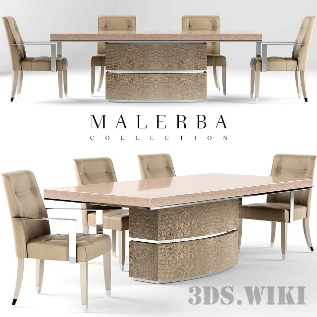 furniture – Table and Chairs Malerba 3ds Max