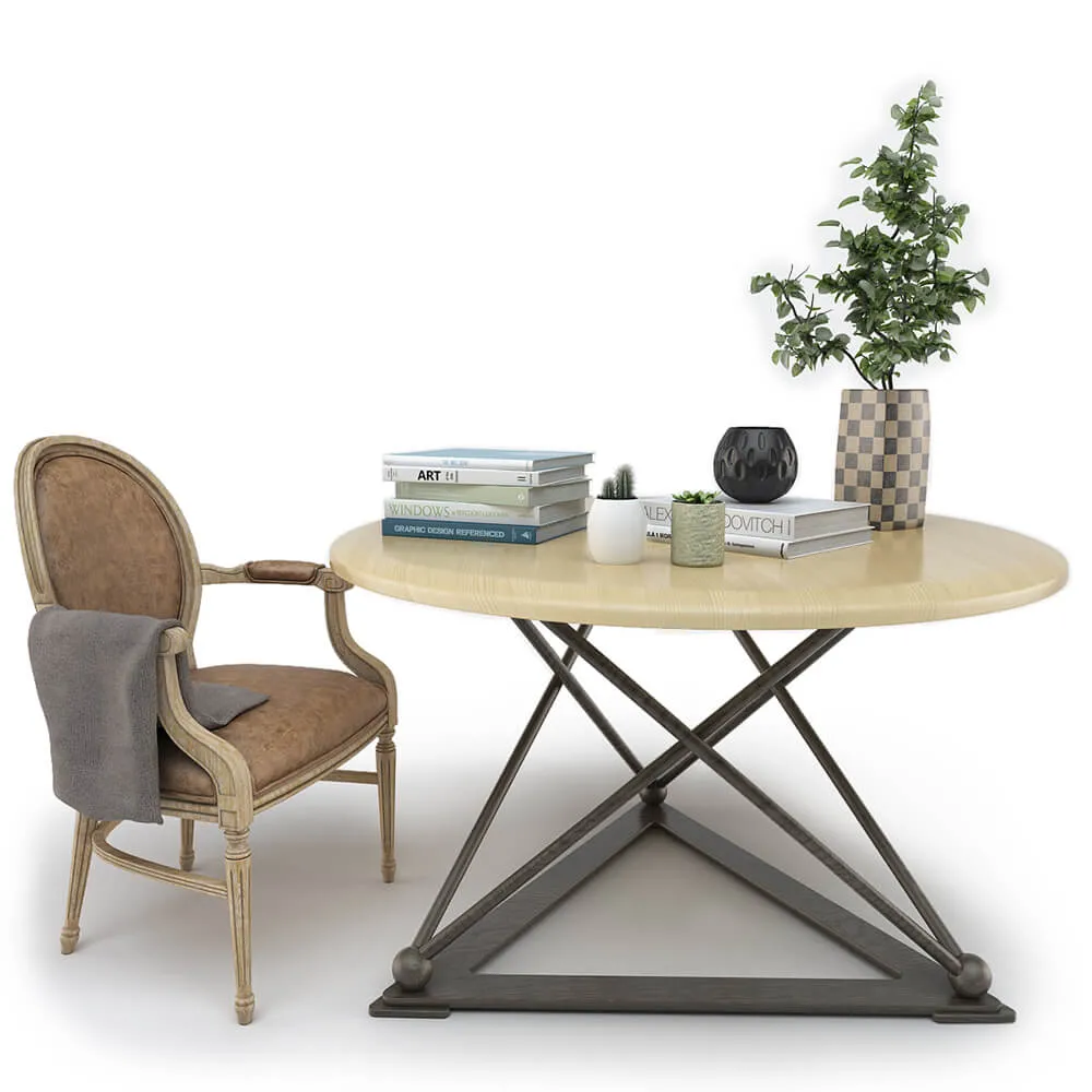 furniture – Table chair books plant etc. 3ds Max