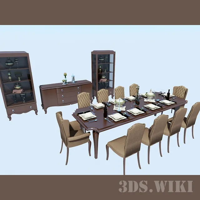 furniture – Table Chair Cupboard and Showcases LCI 3ds Max