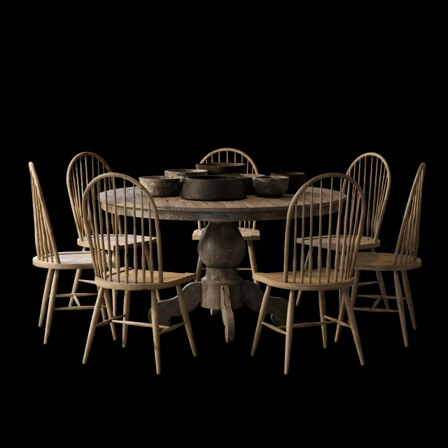 furniture – Table & chairs 009 3ds Max